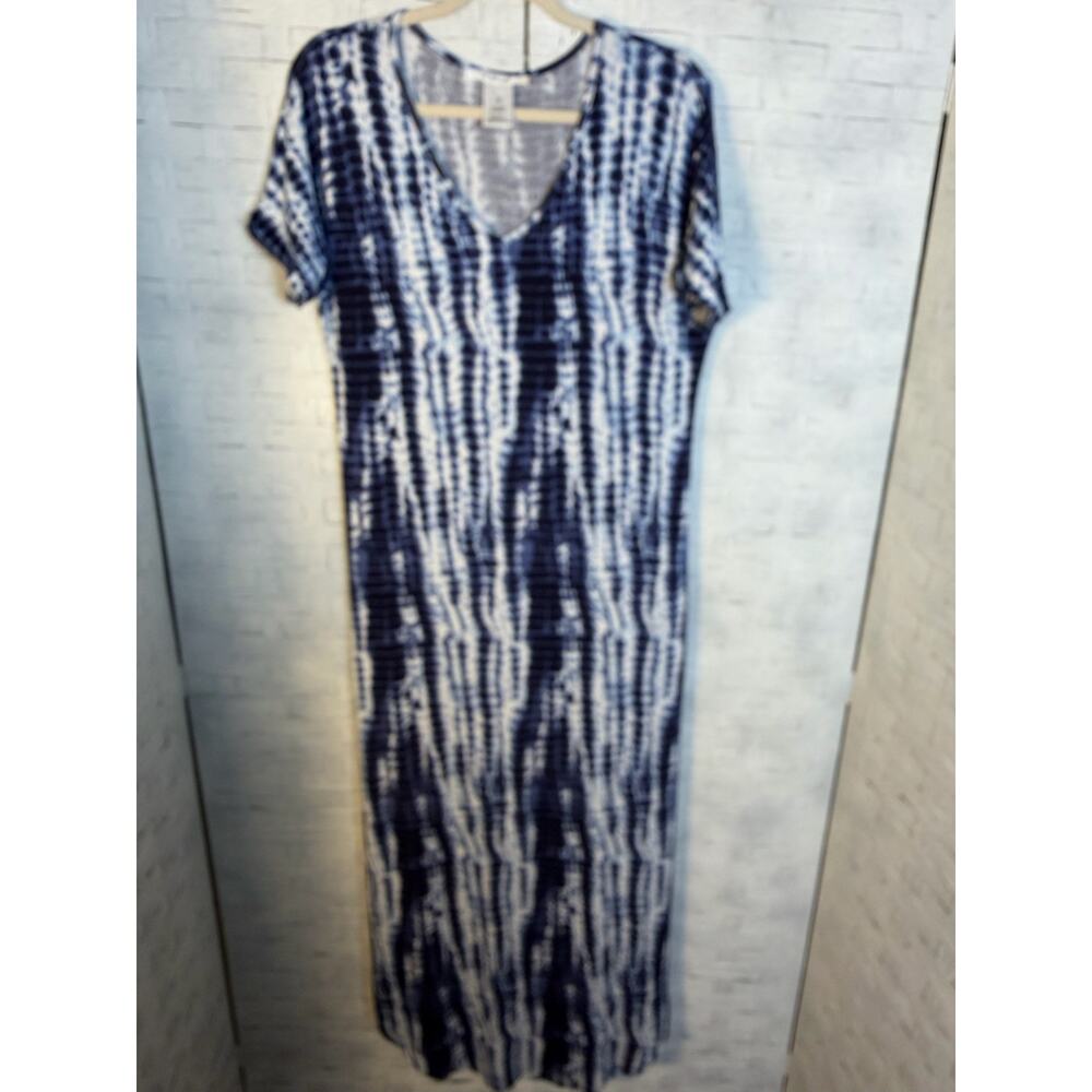 K. Jordan Womens Maxi Dress Blue Tie-Dye Travel‎ cozycore feminine side slips